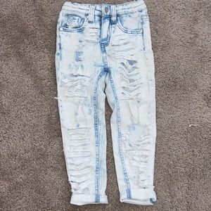 Distressed toddler jeans, wrenny maze, art class